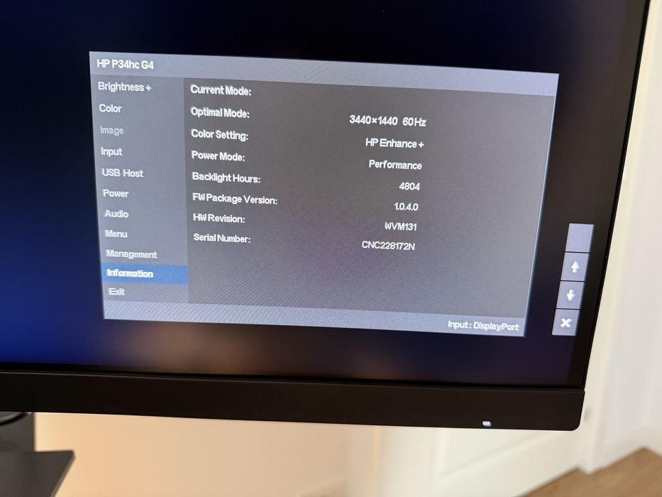 Vand monitor Hp 34 inch wide, stare f buna