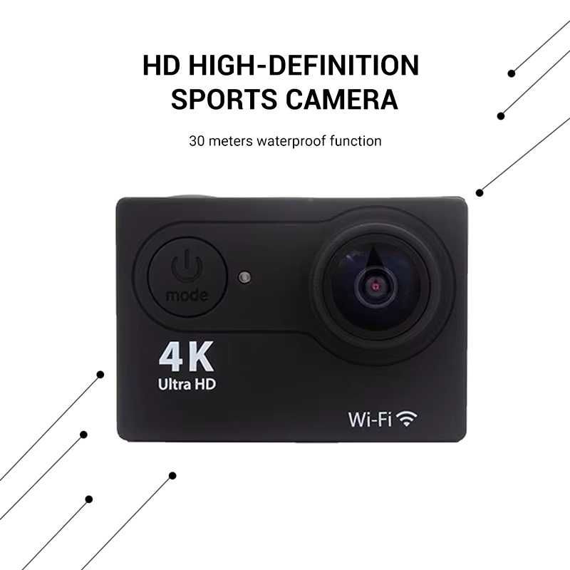 Екшън Камера 4K с Wi-Fi, Водоустойчива Заснемане Спортна Камера Мото