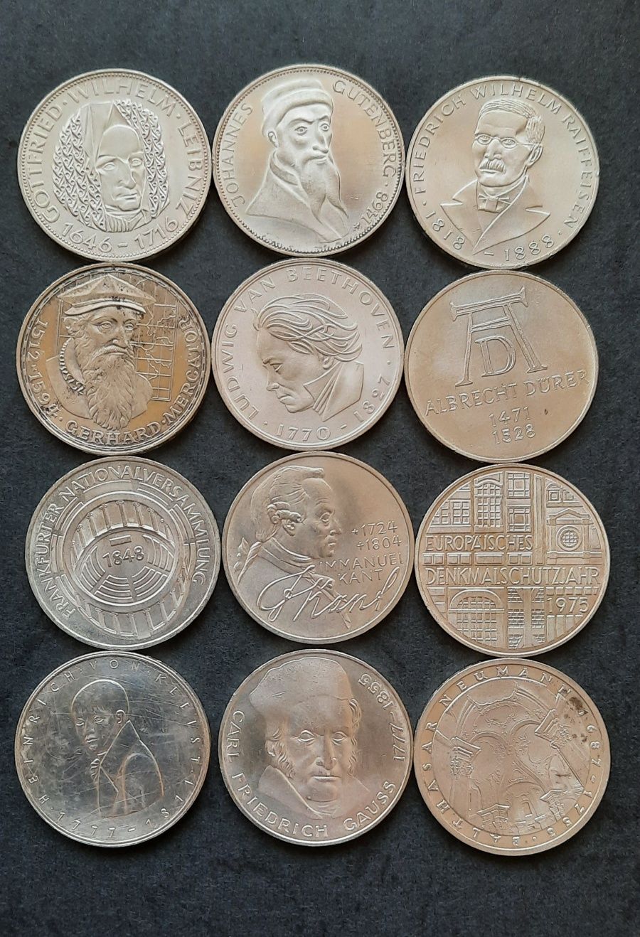 Monede comemorative  de argint - 5 DM, anii 1966 - 1978