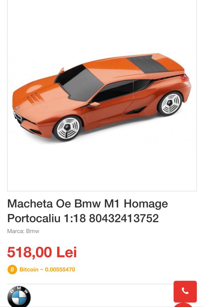 Macheta 1:18 BMW M1
