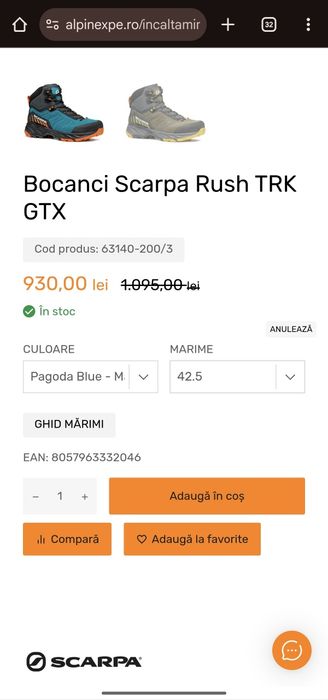 Bocanci de munte 3 sezoane Scarpa Rush TRK Gtx Black Friday la jumate