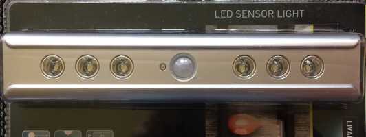 LEDх6 осветително тяло, Ново, сензор за движение и включени батерии