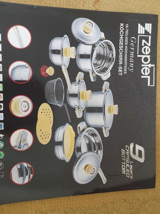 Набор кастрюль из нержавеющей стали, 9 предметов, 130 тыс.тенге