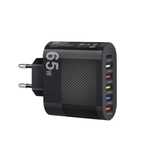 Зарядно устройство за телефони LYK-881, 6 в 1, 65 W, 5 х USB порта