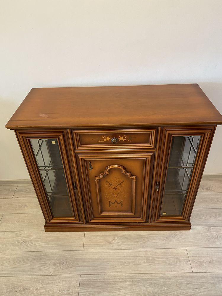 Comoda Servanta Vintage Lemn Geam Fatetat