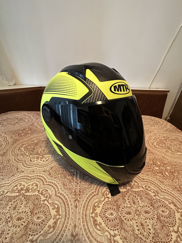 Cască moto MTR S-5 negru galben mat