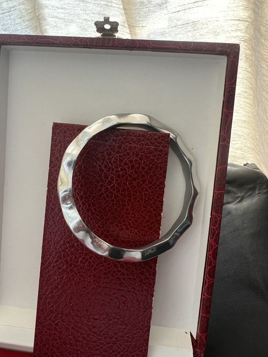 Bratara rotunda ondulata grea din argint model mexican,model deosebit