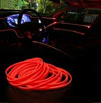 5Metri Neon Roșu flexibil Nou Auto