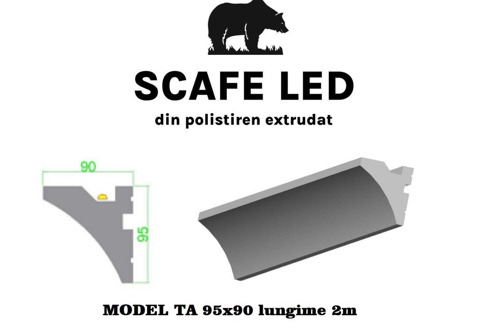 Scafe led polistiren, masca galerie, scafa banda led