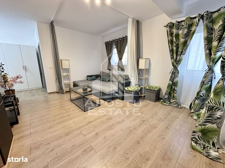 Apartament cu o camera mobilat, la etaj intermediar in Giroc la asfalt