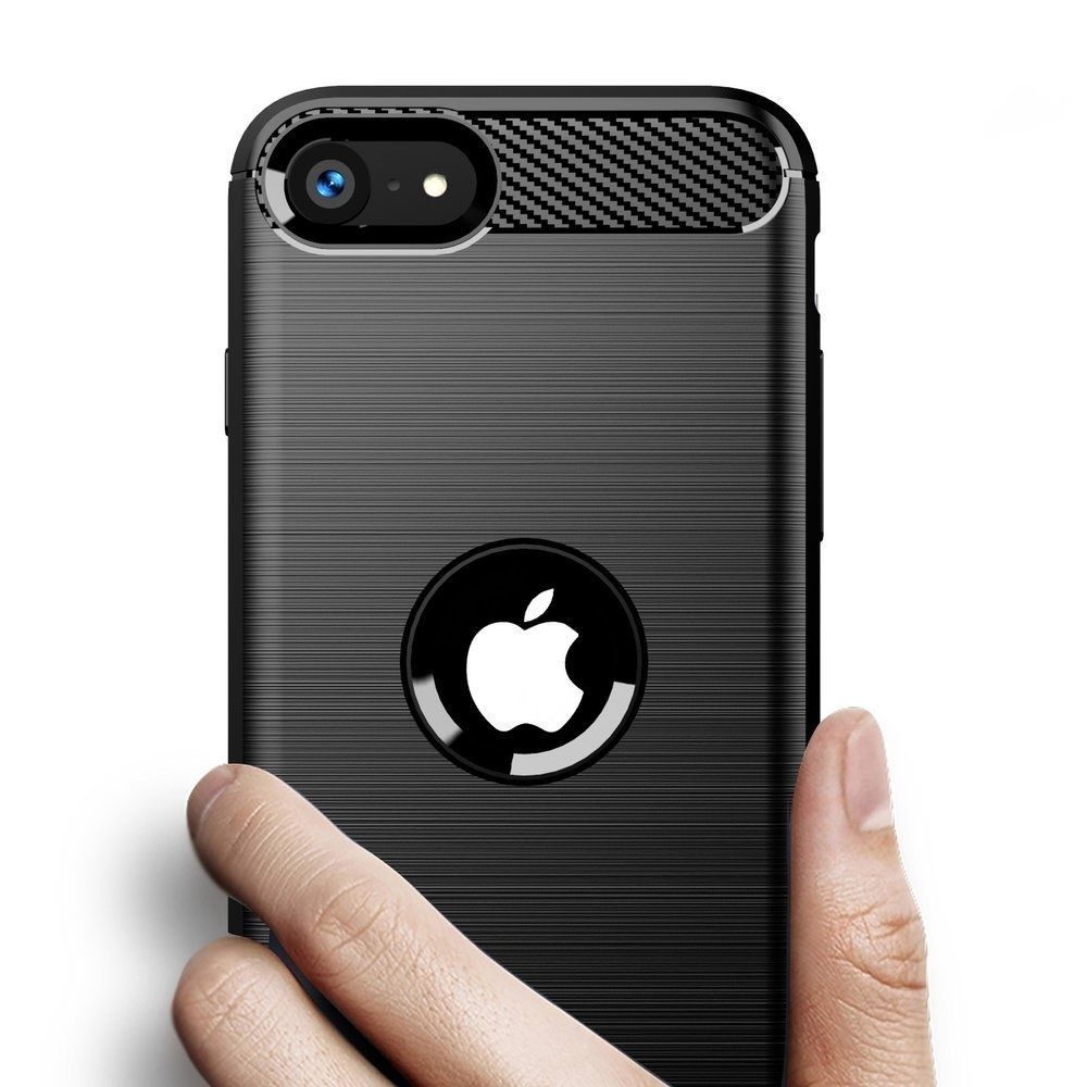 Husa Flexibila antisoc carbon Apple Iphone SE 2 carcasa negru/graphite