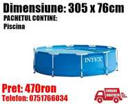 Piscina INTEX Familie Copii Rotunda Cadru Metal 305 x 76cm +LivratGrat