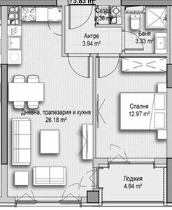 Двустаен апартамент в ж.к. Витоша! В нова сграда!