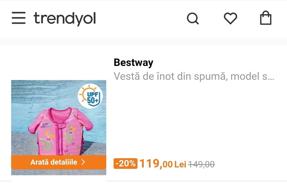 2 x Vesta Inot din Spuma Sirena cu Maneci pentru Copii (1-6 Ani/11-3