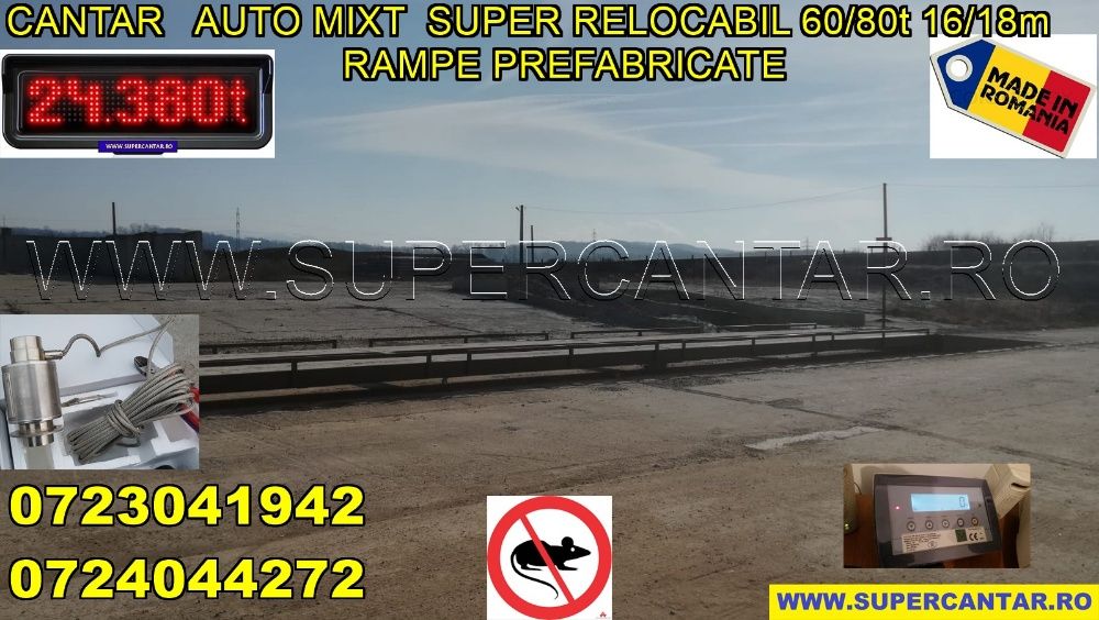 Cantar Auto 60t-80t Nou MIXT 42cm SUPER RELOCABIL