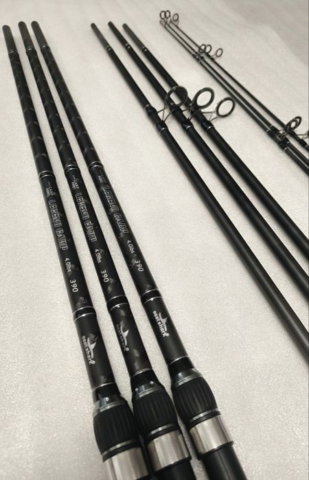 SET 3 Lansete LEGEND 3,90m/4,0lbs/3segmente + 3 Mulinete JS10000