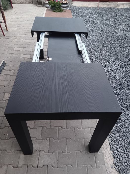 Vînd masă nouă First 120(200)×80cm.Negru Frasin