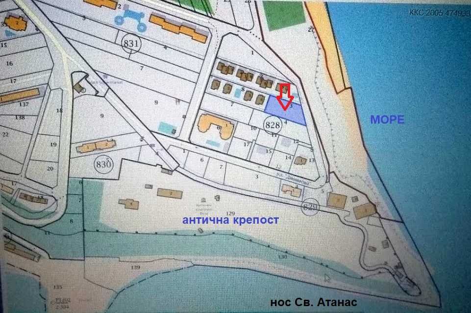 Парцел с отлична морска панорама на 1-ва линия в Бяла