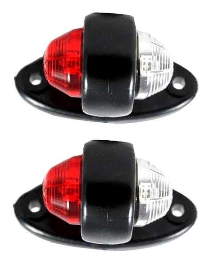 1 бр. ЛЕД LED рогчета къси Червено-Бяло , 12-24V , Полша