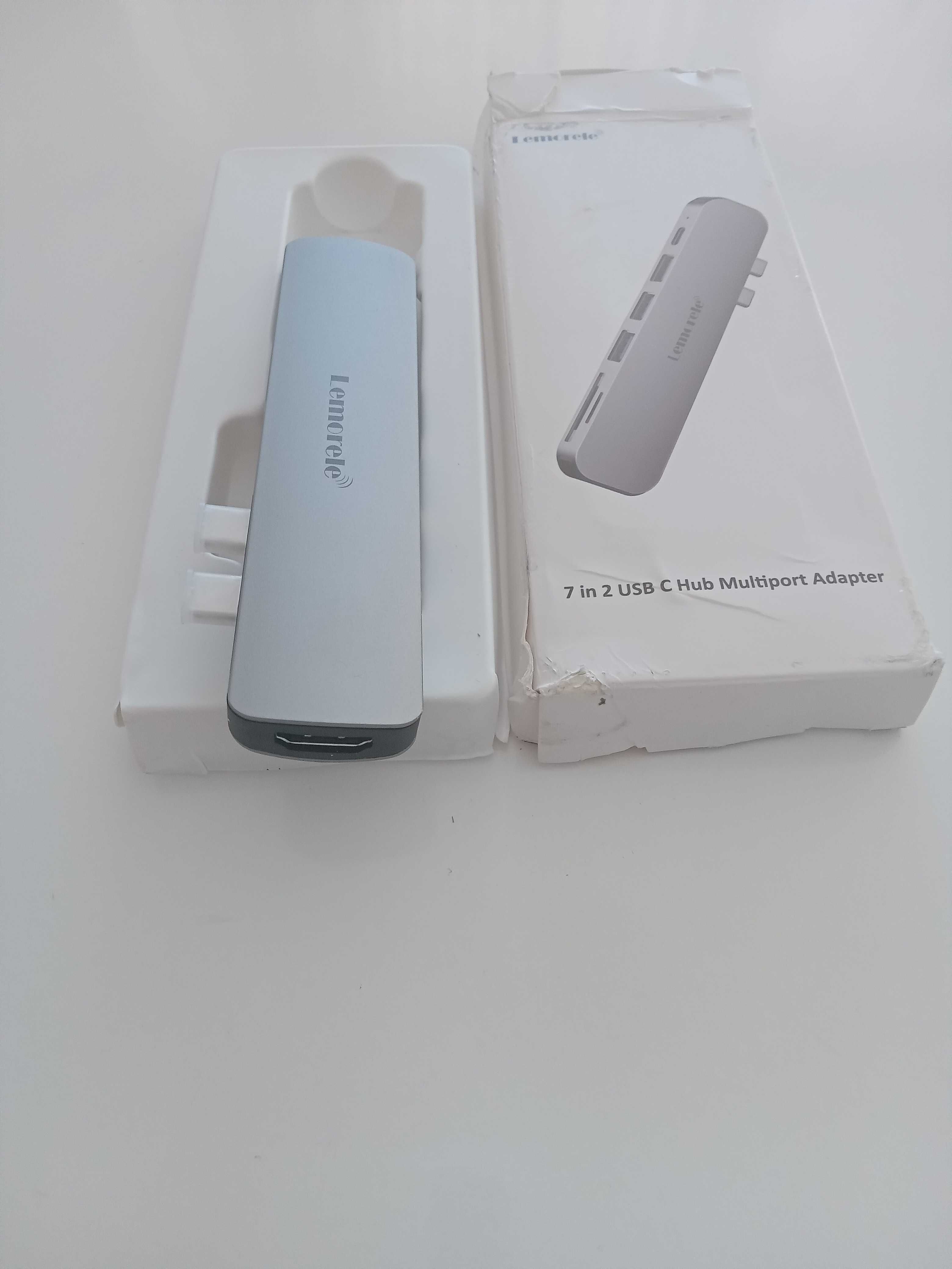Lemorele 7-in-2 USB-C Hub за MacBook – HDMI, USB, SD слот