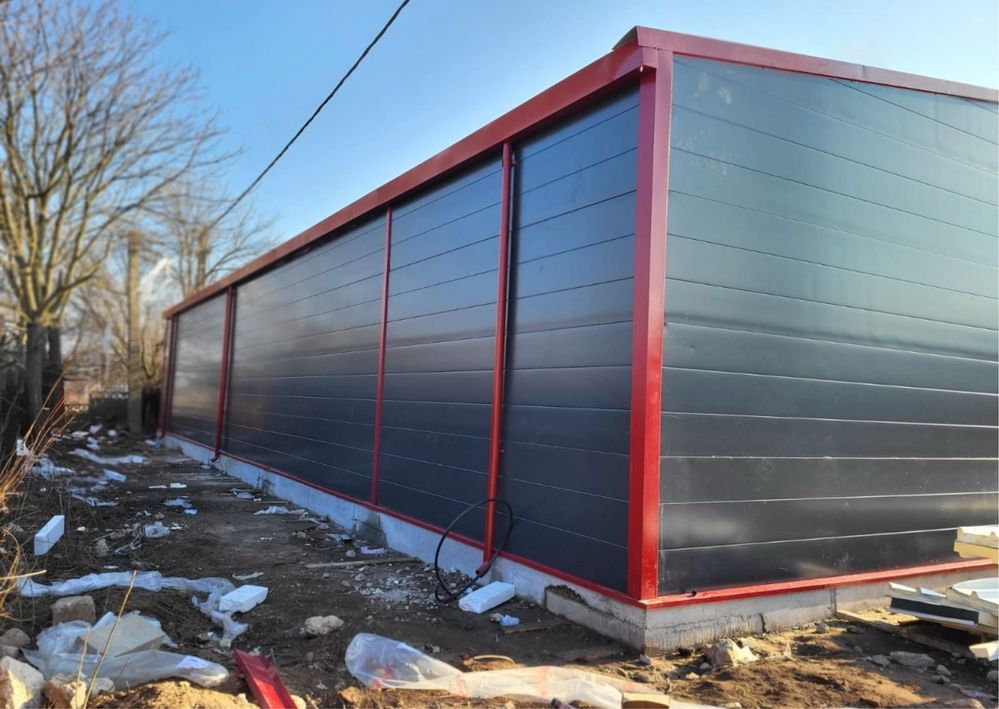 Hala metalica 14.20x 33 m lungime din profil ipe 300 si panou de 10