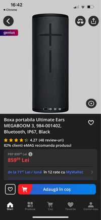 Boxa portabila Ultimate Ears Megaboom 3