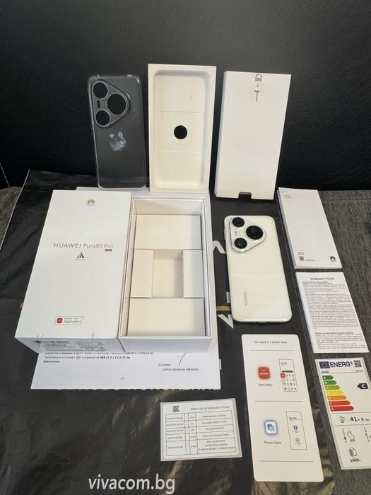 КАТО НОВ 512GB Huawei Pura 80 Pro Гаранция Vivacom до 2027 г. White