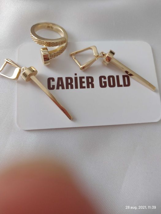 Inel cercei Cartier aur