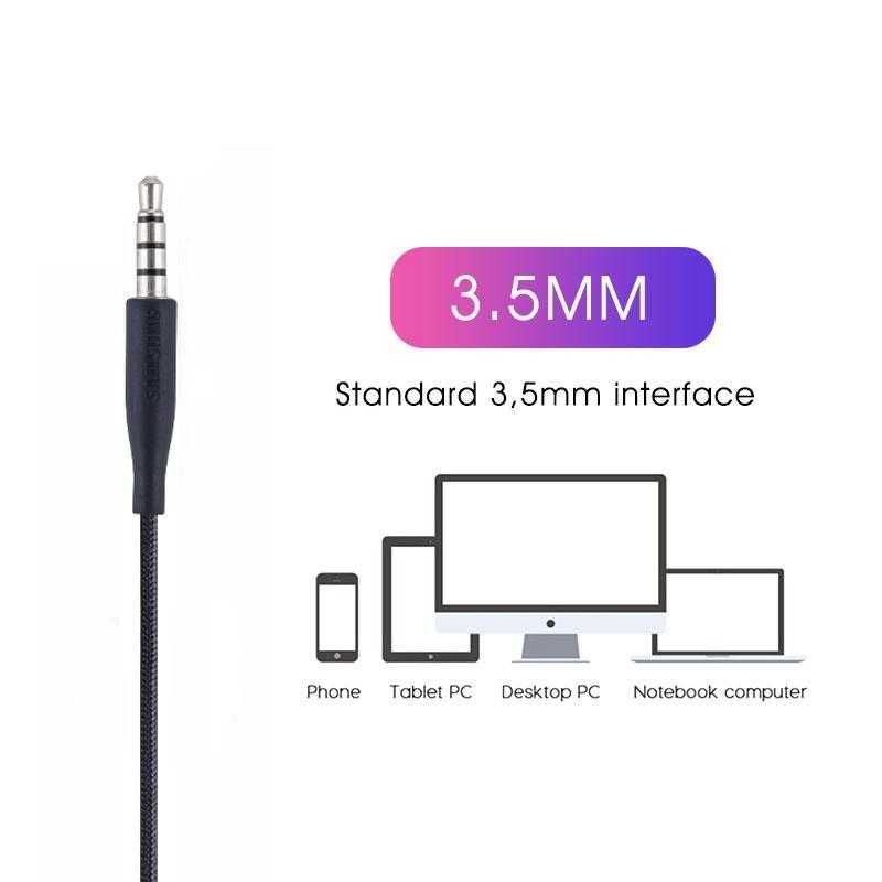 Чисто нови стерео слушалки с плетен кабел, HD микрофон ОЕМ SAMSUNG AUX
