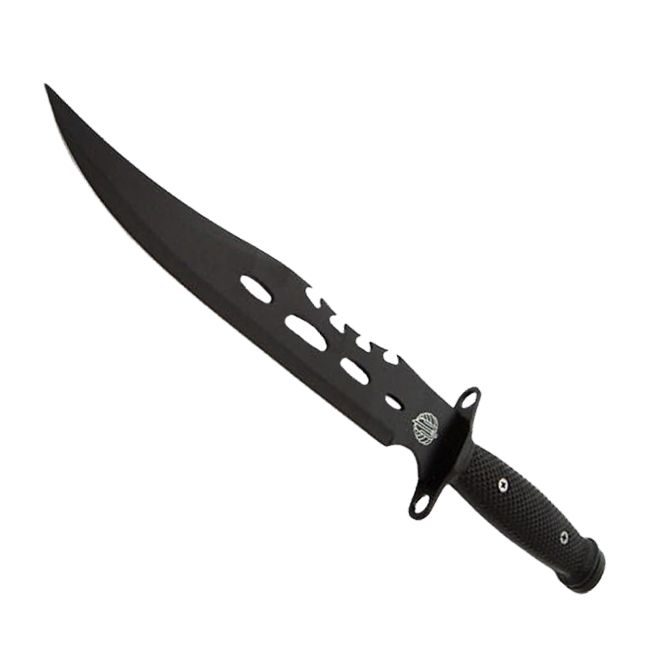 Cutit vanatoare IdeallStore®, Goldur Blade, 36 cm, negru, husa piele