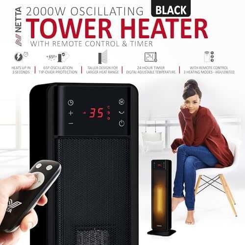 Нов Керамичен нагревател 2000W с термостат и дистанционно управление