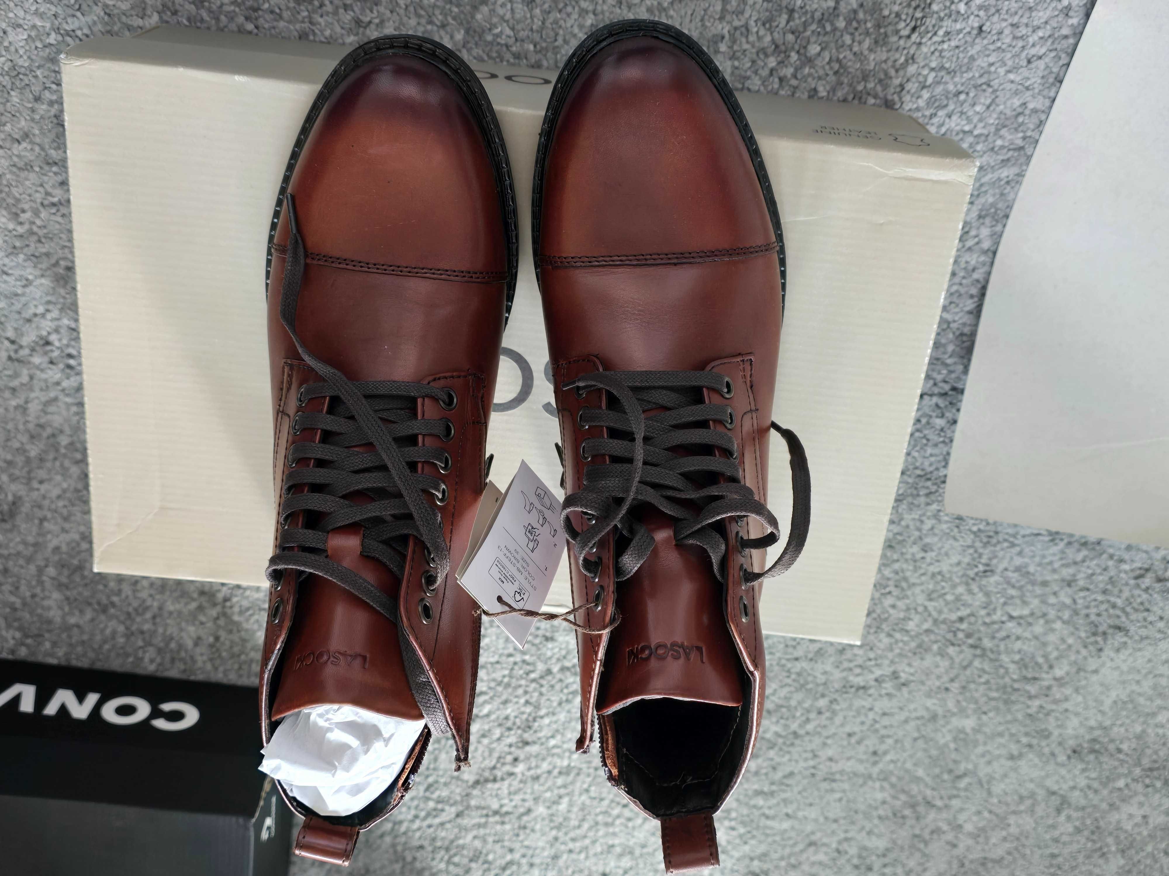 Ghete barbat piele naturala maro