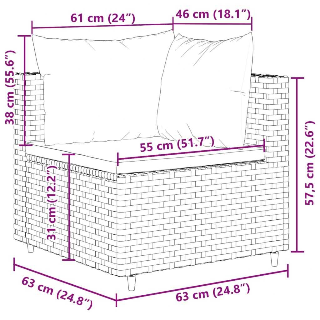 Set mobilier de gradina/terasa canapea/coltar 7 piese Gri Ratan OFERTA