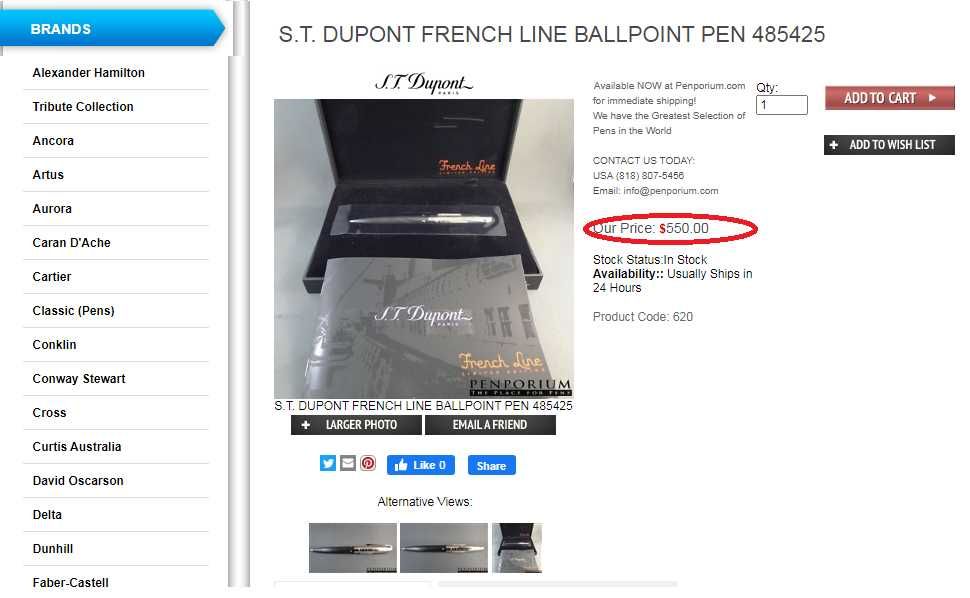 Новая ручка S.T. Dupont "French Line" limited edition Оригинал