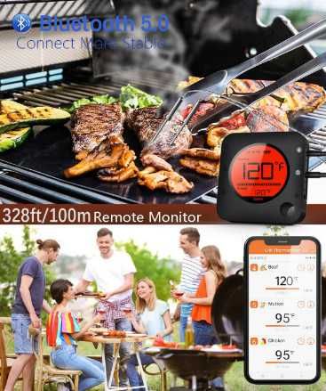 Безжичен термометър за месо BFOUR BF-5, цифров Bluetooth