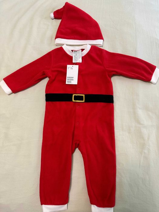 НОВ бебешки коледен костюм и шапка H&M