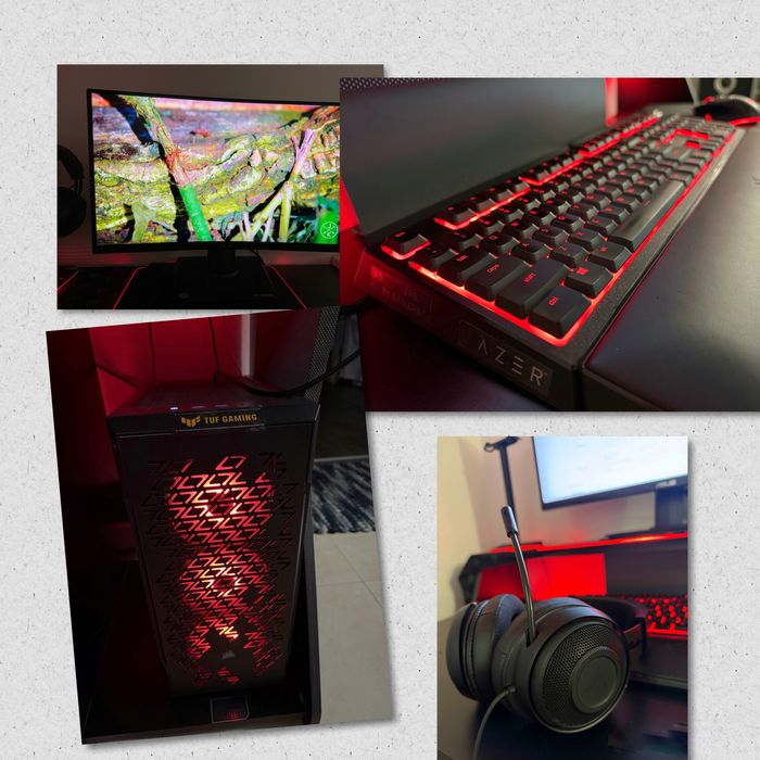 Компютър G:RIGS Prometheus + монитор ASUS + razer слушалки,клавиатура