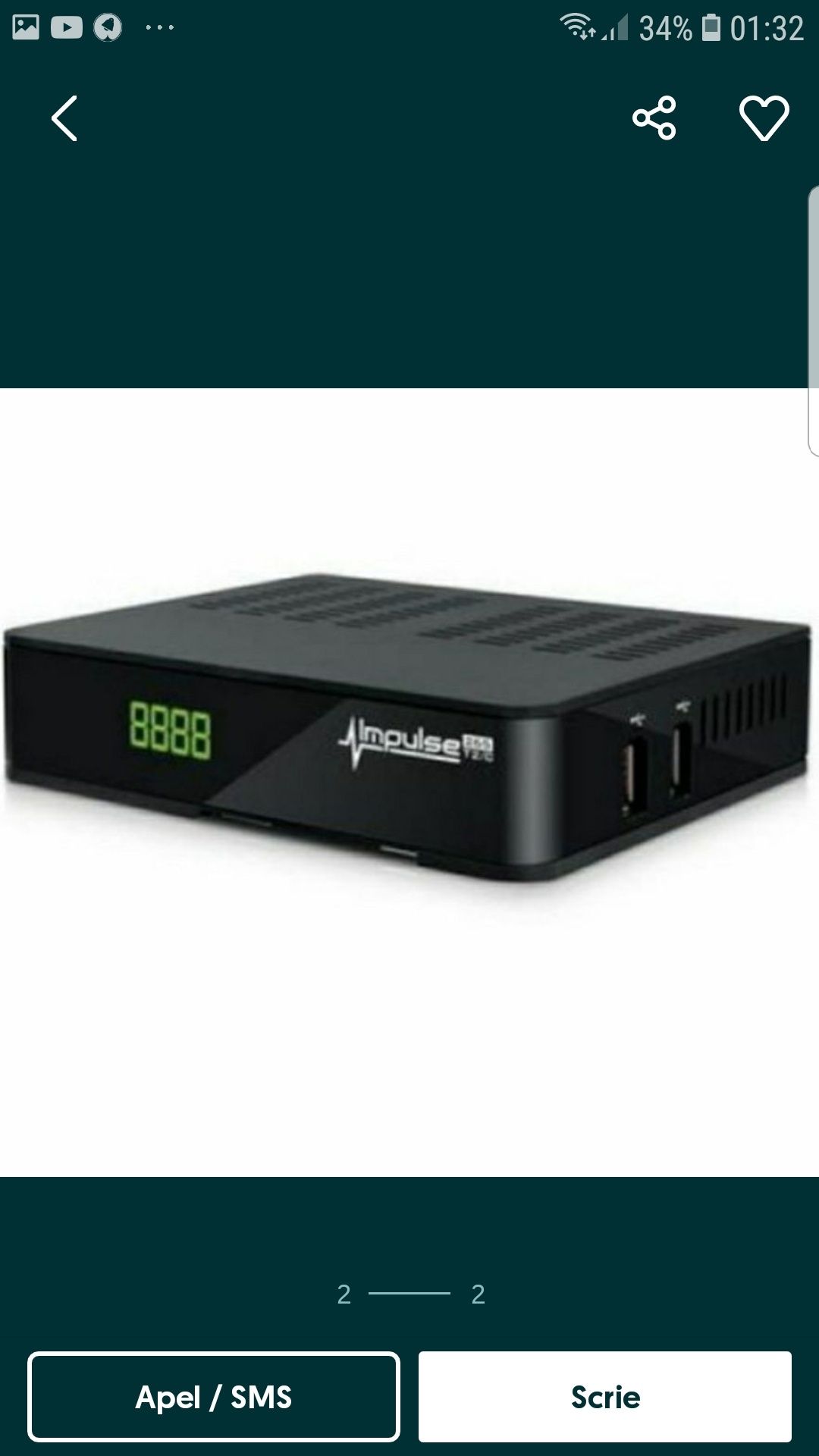 Vând receiver/tuner tv /decodor/ receptor satelit Ustym 4k ProCombo