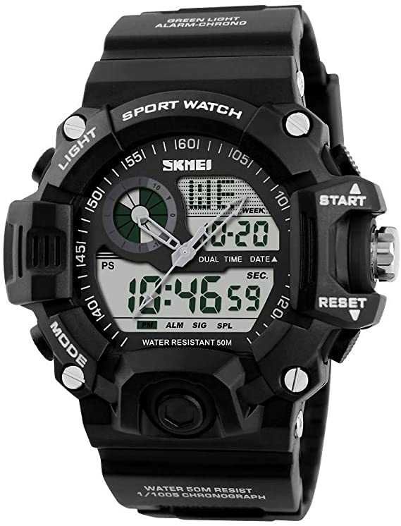 Ceas Sport- Skmei 1029 Double Movt Army LED Watch - BLACK