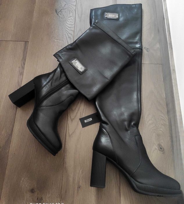 Alessa нови с етикет ботуши естествена кожа напа 37 размер