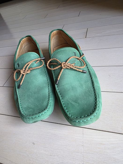 Tod’s мъжки Gommino шофьорски обувки от естествен велур – зелени, разм