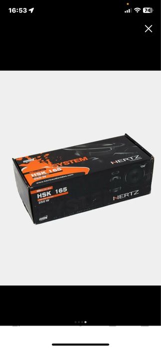 2 компонтетная акустика/колонка Hertz HSK 165 250W XL для дверей