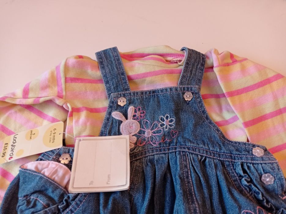 Бебешка дънкова рокля 6-9м.