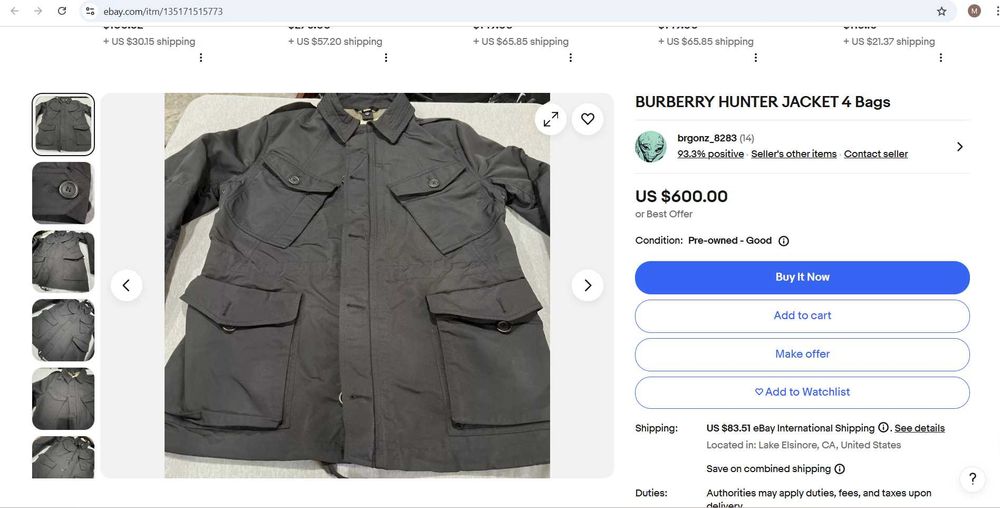 яке burberry горнище палто тренч сако худи суичър мъжкко оригинално XL