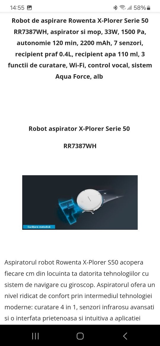 Robot Rowenta  X-Plorer Serie 50