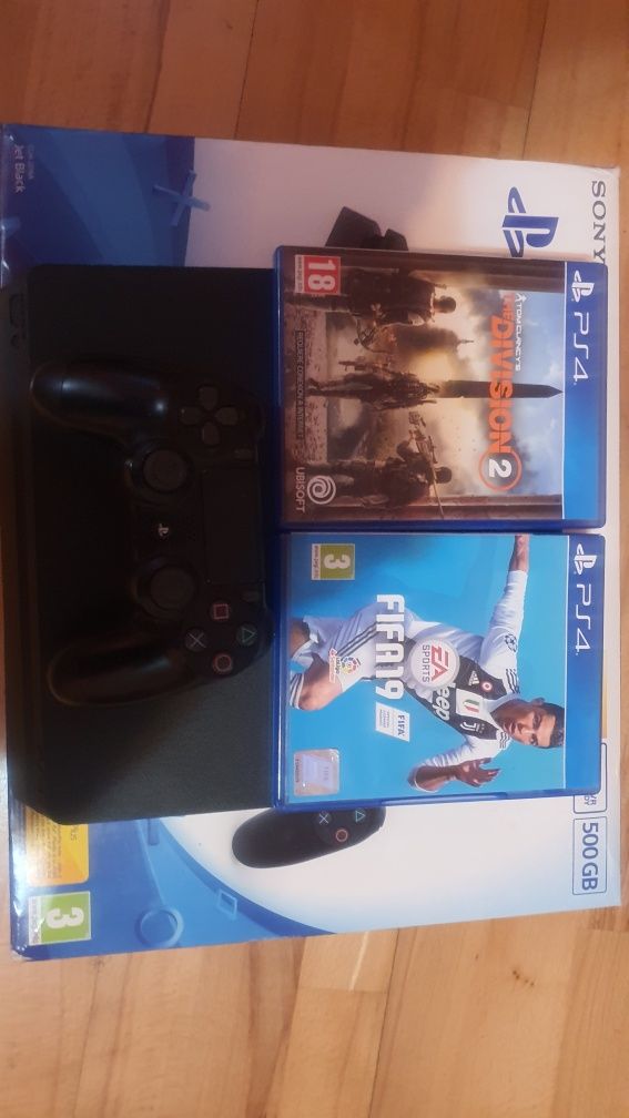 Ps4 slim 500gb la cutie + 2 jocuri fw 7.50