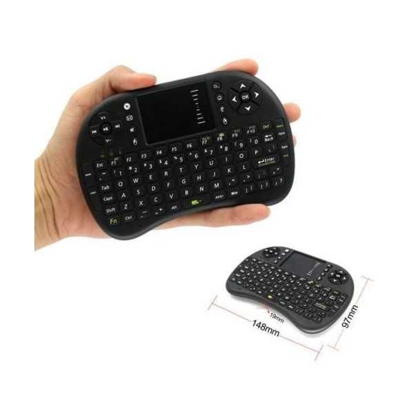 2.4G мини безжична клавиатура с QWERTY тъчпад, безжична с USB приемник