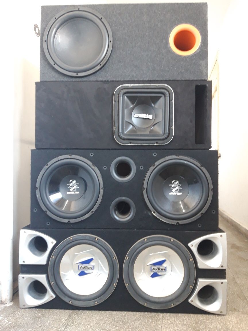 Statie audio subwoofer auto amplificator tub de bass casetofon boxe