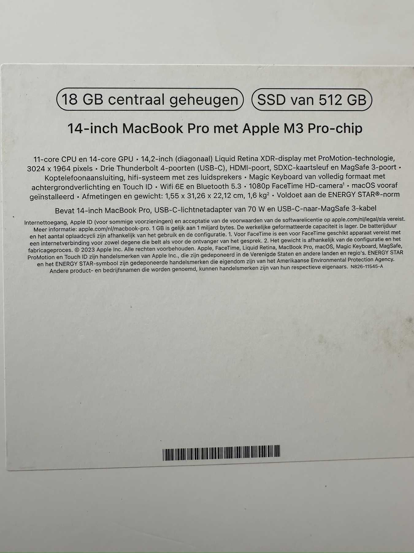 MacBook Pro 14, M3 Pro-chip
