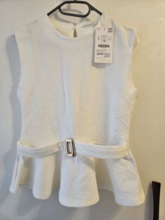 Бял топ/туника Zara с метален елемент